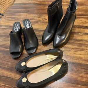 3 Pairs of Footwear, Black Size 8